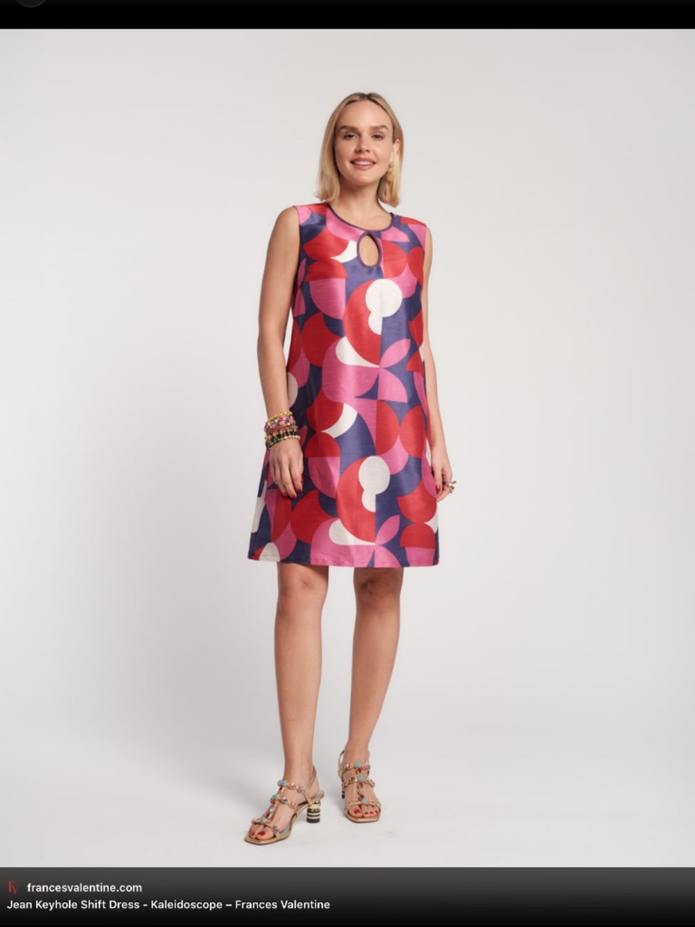 Frances Valentine Jean Keyhole Shift Dress Kaleidoscope 1X NWT